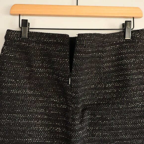 Mango Size 6 Black Speckled Lined Open Front Made in Morocco Mini Fringe Skirt - Picture 5 of 10